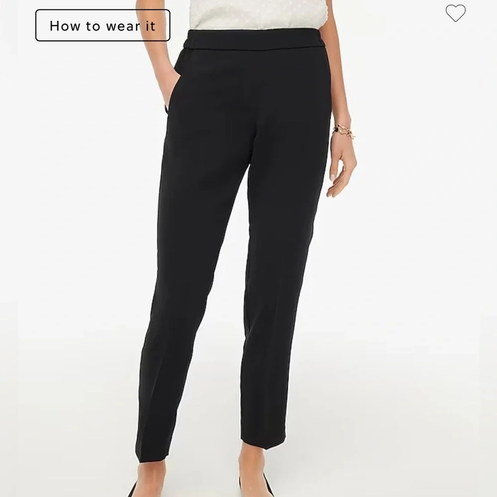 J.Crew Jaimie Tapered Chino Black Pants Size 2
